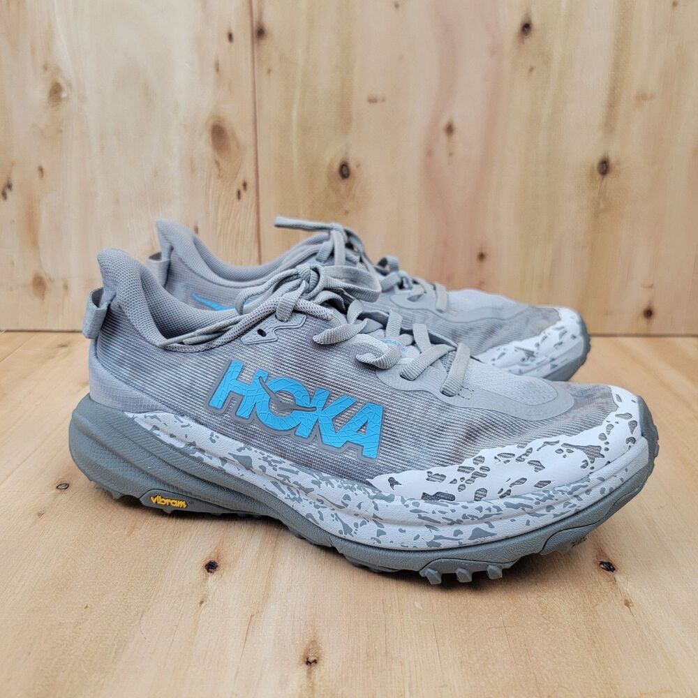 Hoka One One Speedgoat 6 Women's Size 7.5B Trail Running Shoes Grey Blue